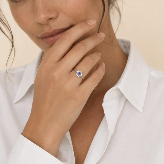Kelia Ring - Sterling Silver and Tanzanite