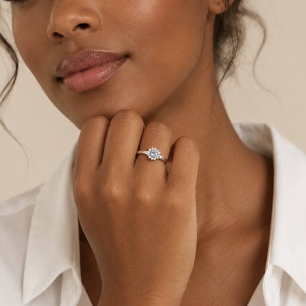 Bague Veronia - Argent 925 Rhodié et Topaze