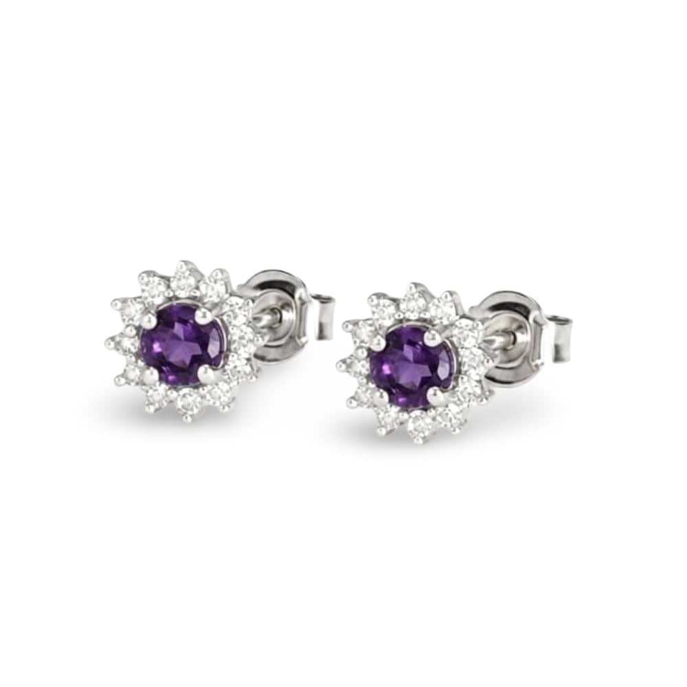 Boucles d'oreilles Lavandia - Argent 925 Rhodié et Améthyste