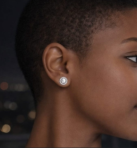 Boucles Lunia – Argent 925 rhodié, Pierre de lune & Oxydes de zirconium