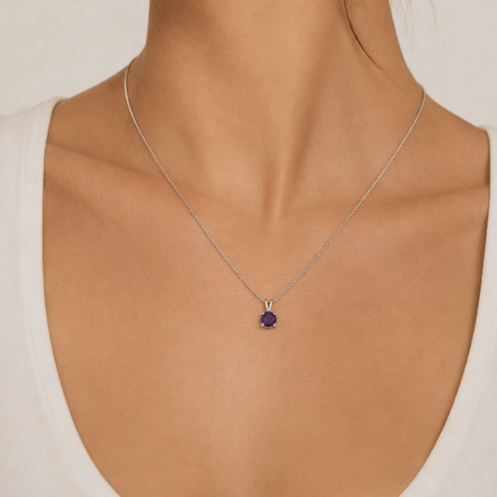 Collier Violetta – Argent 925 rhodié & Améthyste