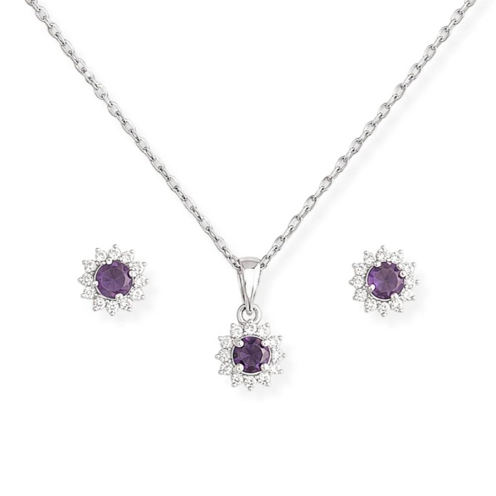 Parure Lavandia - Argent 925 Rhodié et Améthyste
