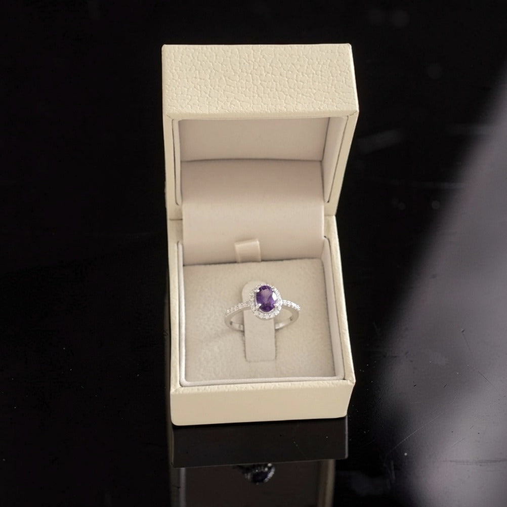 Bague Amethysia - Argent 925 Rhodié et Améthyste