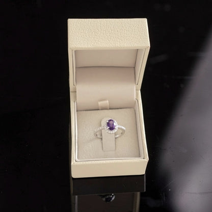 Bague Amethysia - Argent 925 Rhodié et Améthyste
