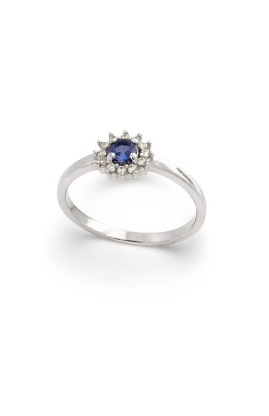 Bague Kelia – Argent 925 rhodié, Tanzanite & Oxydes de zirconium