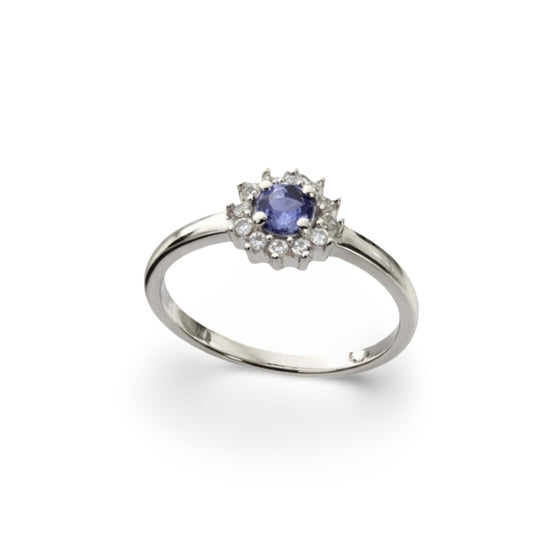 Bague Kelia – Argent 925 rhodié, Tanzanite & Oxydes de zirconium