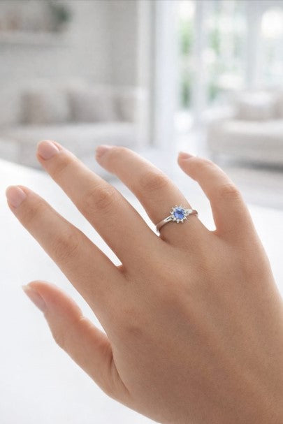 Bague Kelia – Argent 925 rhodié, Tanzanite & Oxydes de zirconium
