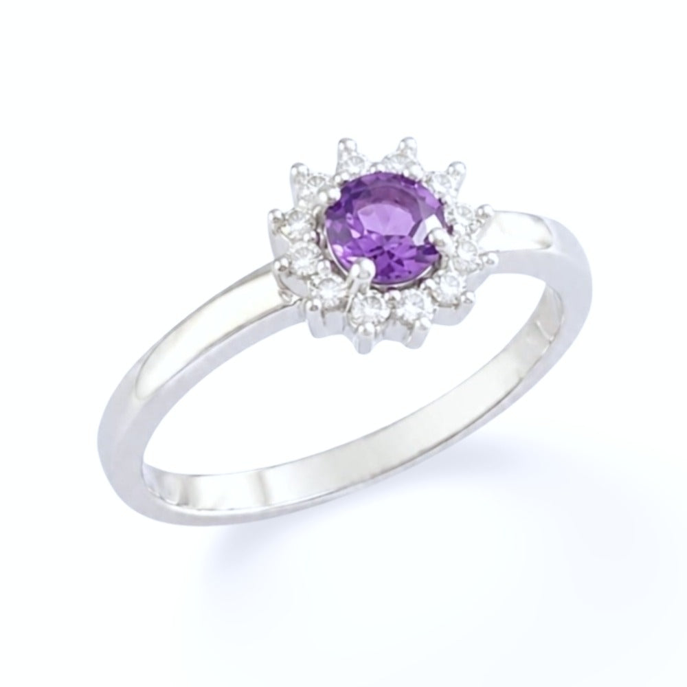 Bague Lavandia - Argent 925 Rhodié et Améthyste