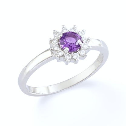 Bague Lavandia - Argent 925 Rhodié et Améthyste