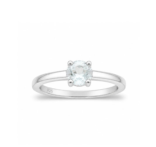 Bague Oura – Argent 925 rhodié & Aigue-marine
