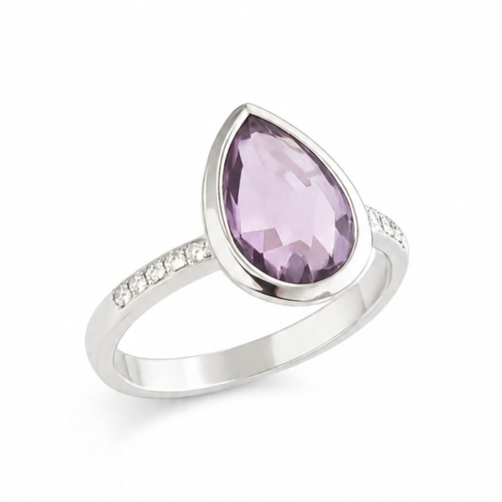 Bague Stillavia - Argent 925 Rhodié et Améthyste