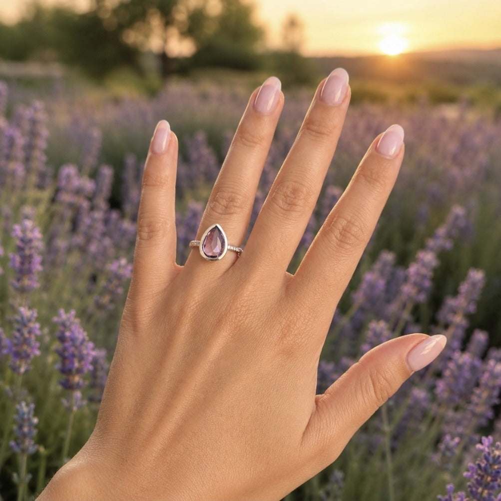 Bague Stillavia - Argent 925 Rhodié et Améthyste