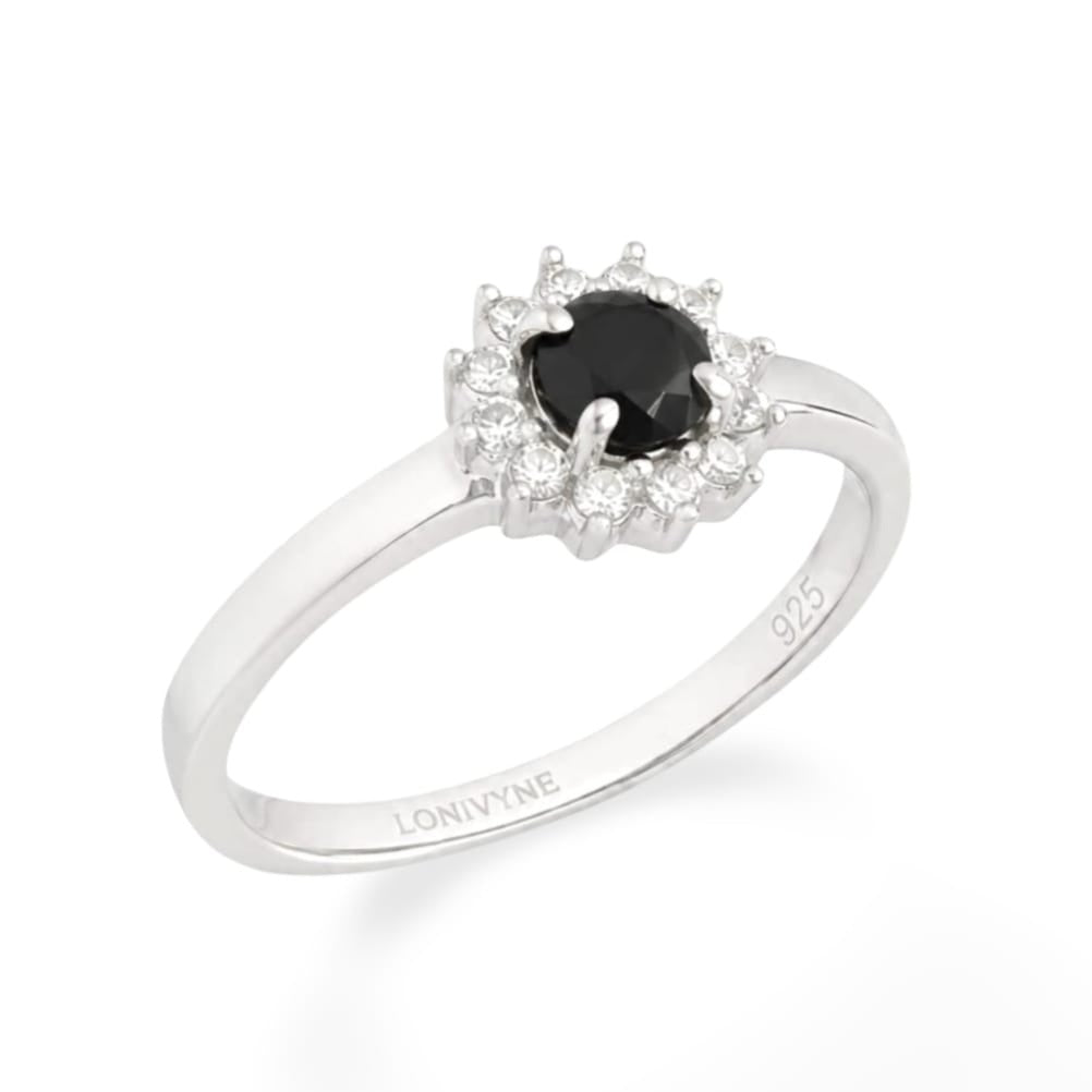 Bague Tuliya - Argent 925 Rhodié et Onyx