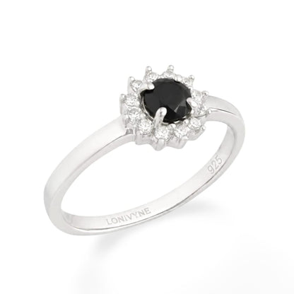 Bague Tuliya - Argent 925 Rhodié et Onyx