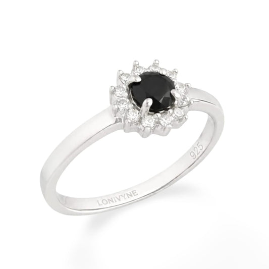 Bague Tuliya - Argent 925 Rhodié et Onyx