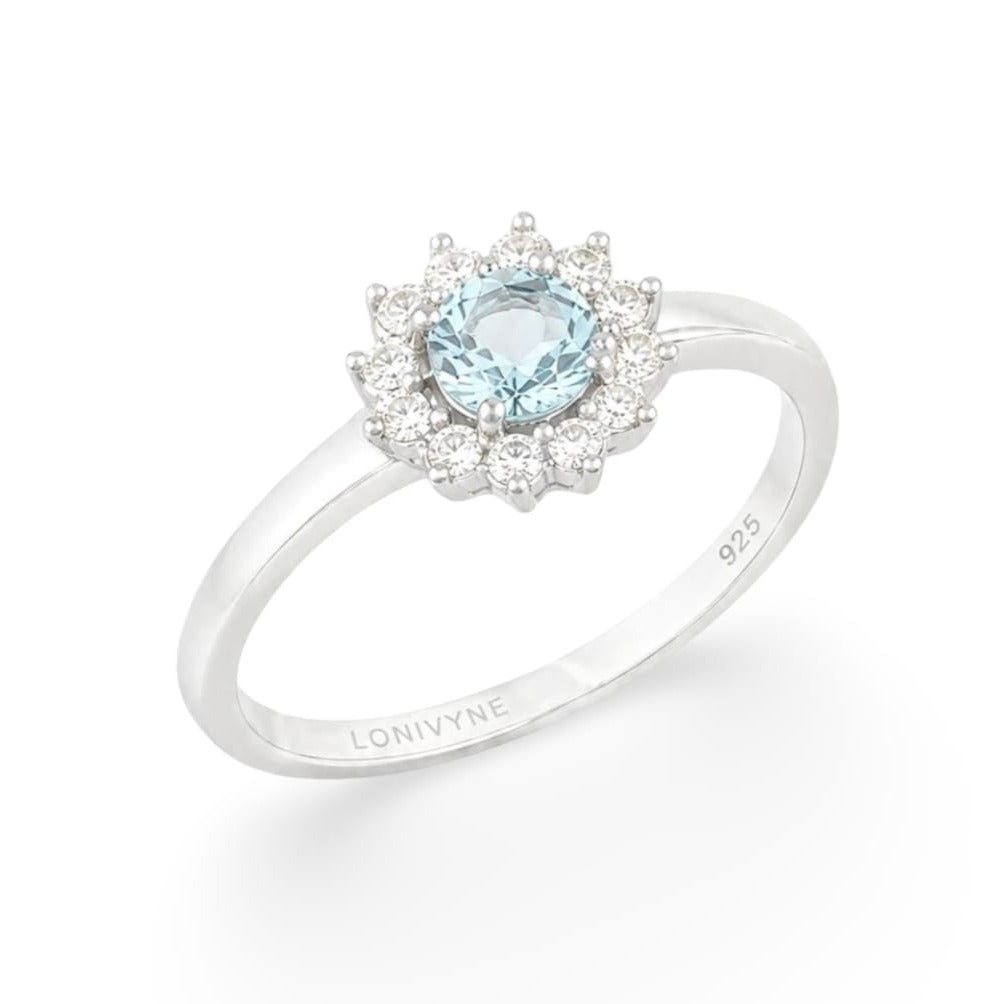 Bague Veronia - Argent 925 Rhodié et Topaze
