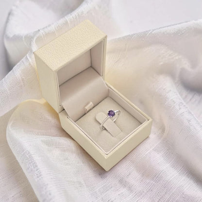 Violetta Ring - Rhodium Plated 925 Silver and Amethyst