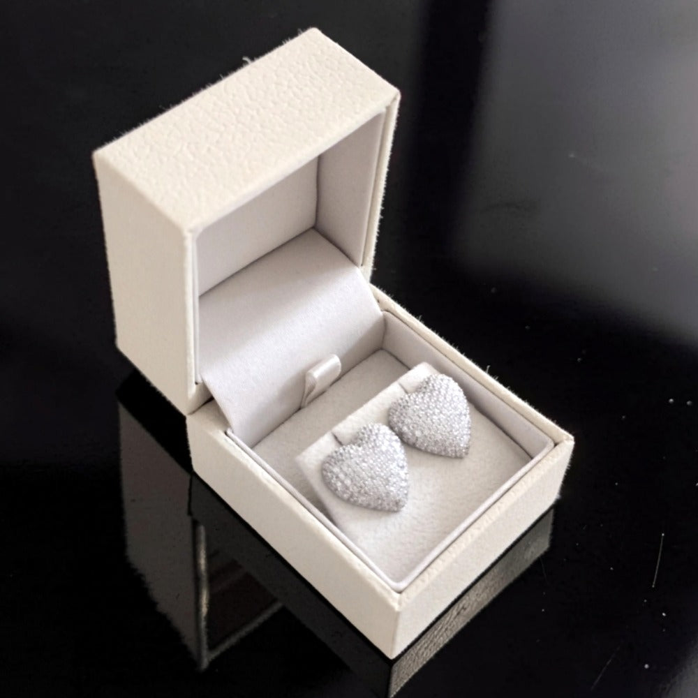 Duo Amores Heart Earrings - Rhodium-Plated 925 Sterling Silver