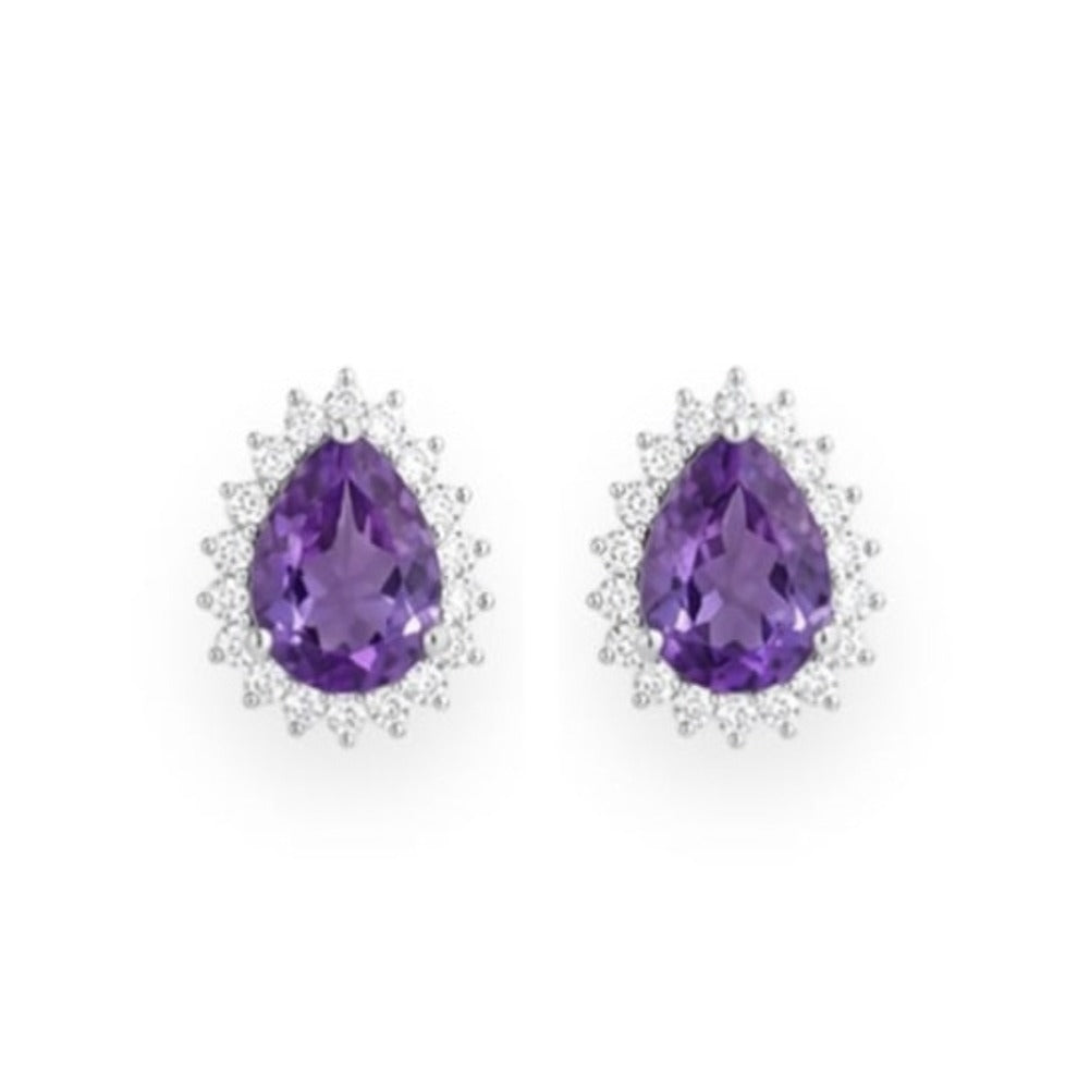 Boucles d'oreilles Iriselle - Argent 925 Rhodié et Améthyste