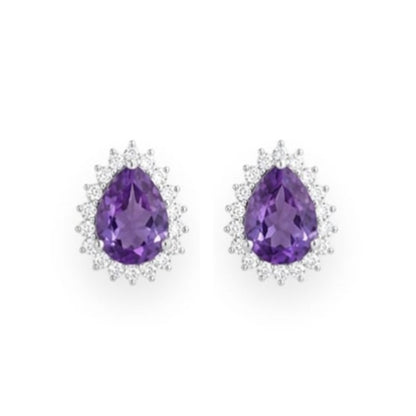 Boucles d'oreilles Iriselle - Argent 925 Rhodié et Améthyste
