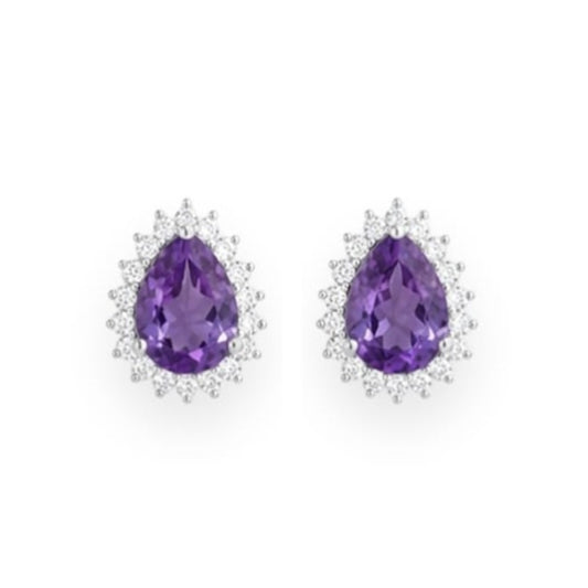 Boucles d'oreilles Iriselle - Argent 925 Rhodié et Améthyste