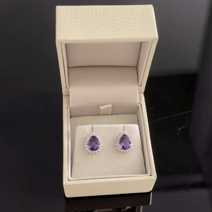 Boucles d'oreilles Iriselle - Argent 925 Rhodié et Améthyste