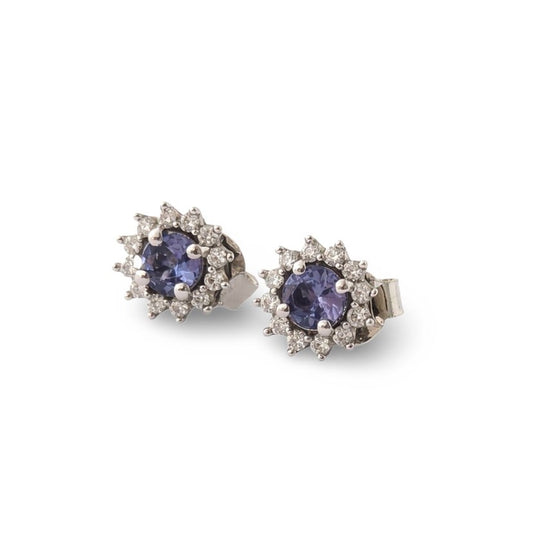 Boucles Kelia – Argent 925 rhodié, Tanzanite & Oxydes de zirconium