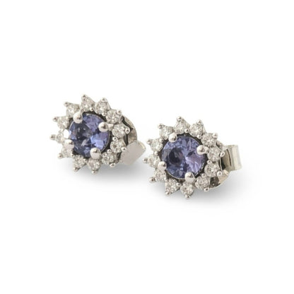 Kelia Earrings - Rhodium-plated 925 Silver and Tanzanite