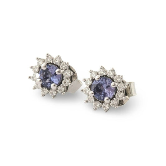 Boucles Kelia – Argent 925 rhodié, Tanzanite & Oxydes de zirconium