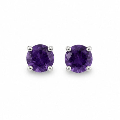 Boucles d'oreilles Violetta – Argent 925 rhodié & Améthyste