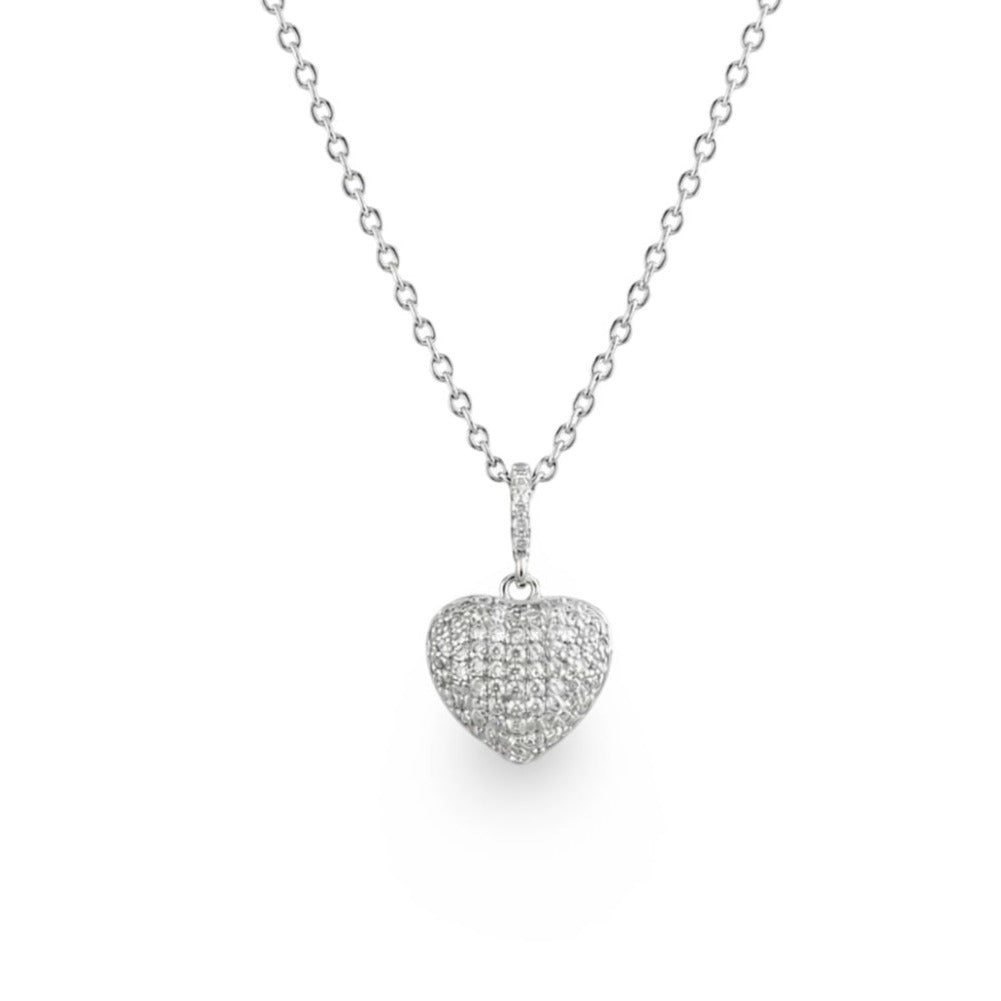 Amor Aeterna Heart Necklace - Rhodium Plated 925 Sterling Silver