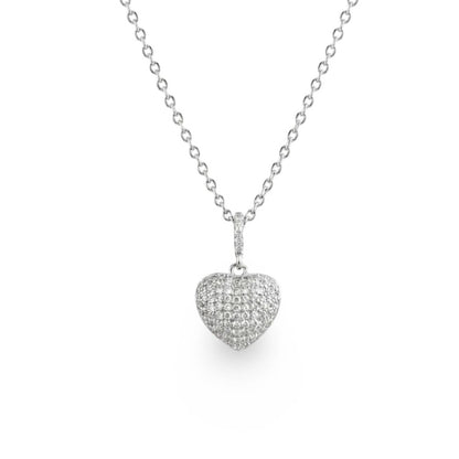 Amor Aeterna Heart Necklace - Rhodium Plated 925 Sterling Silver