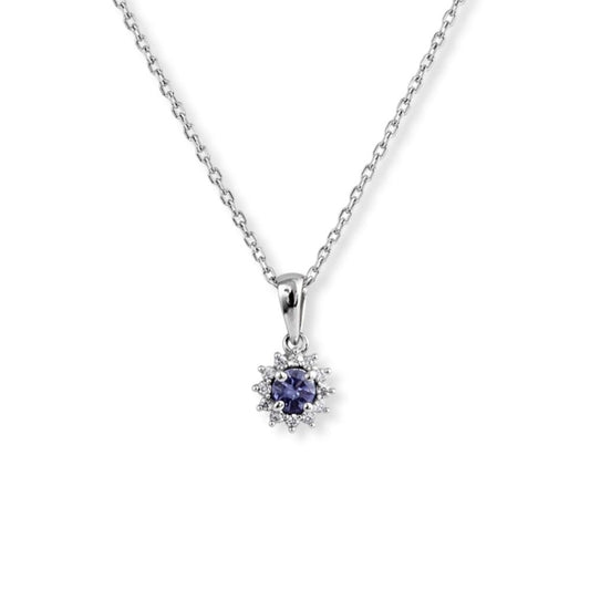 Collier Kelia – Argent 925 rhodié, Tanzanite & Oxydes de zirconium
