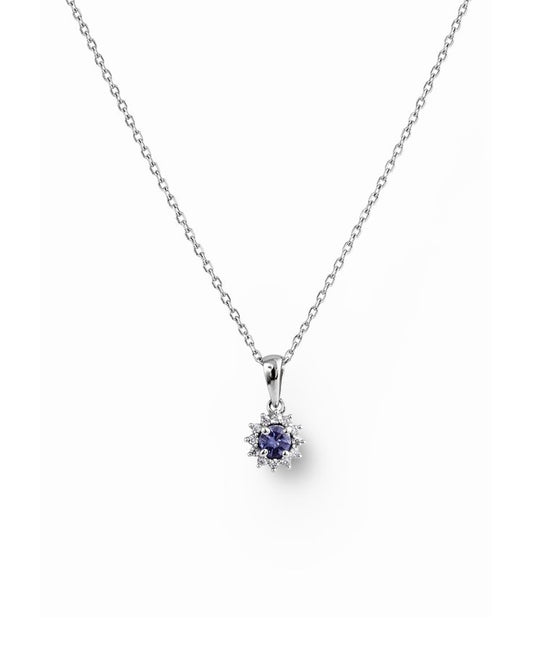 Collier Kelia – Argent 925 rhodié, Tanzanite & Oxydes de zirconium