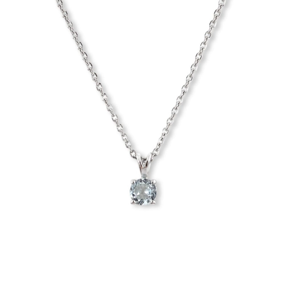 Collier Oura – Argent 925 rhodié & Aigue-marine