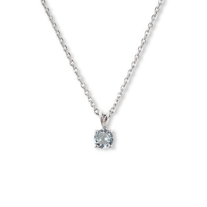 Collier Oura – Argent 925 rhodié & Aigue-marine