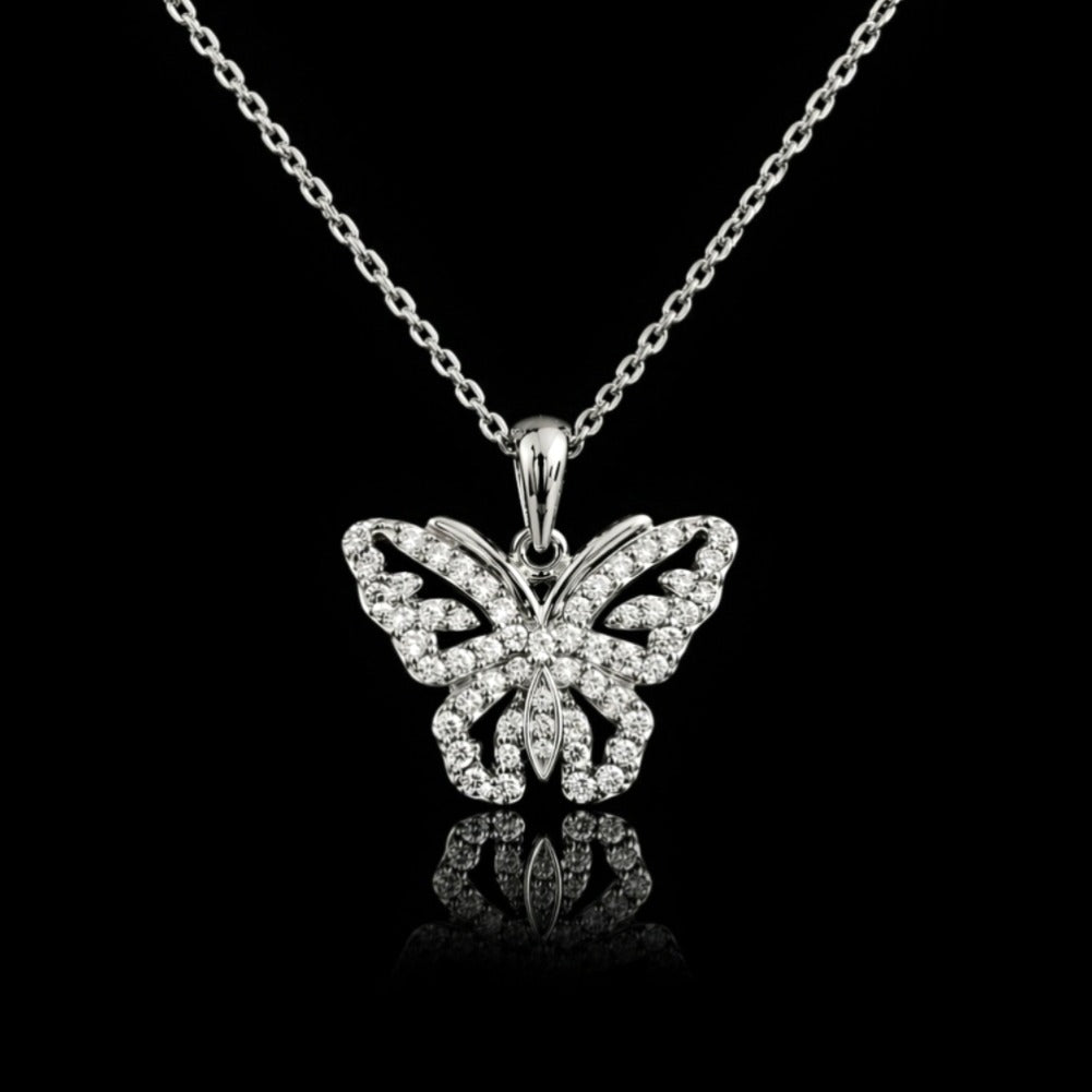 Papilia Necklace - Rhodium-plated 925 Sterling Silver