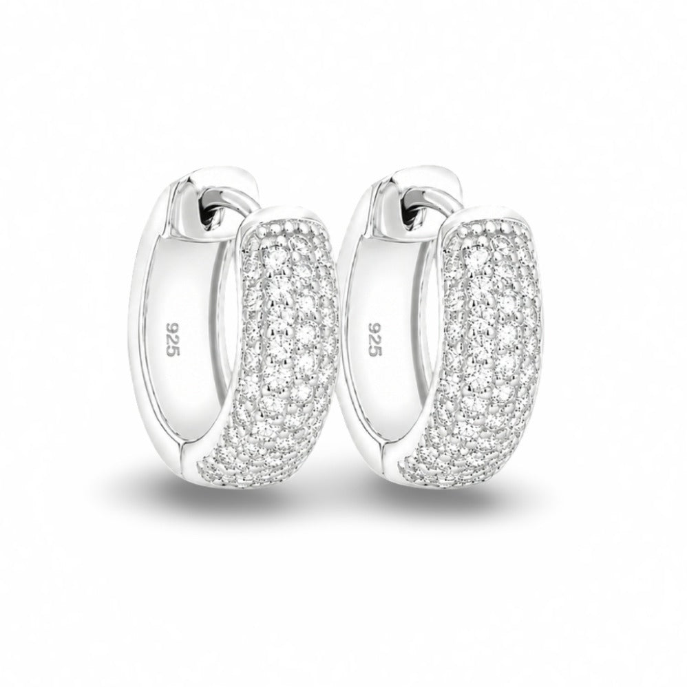 Soléa Creole Earrings - Rhodium-Plated 925 Silver