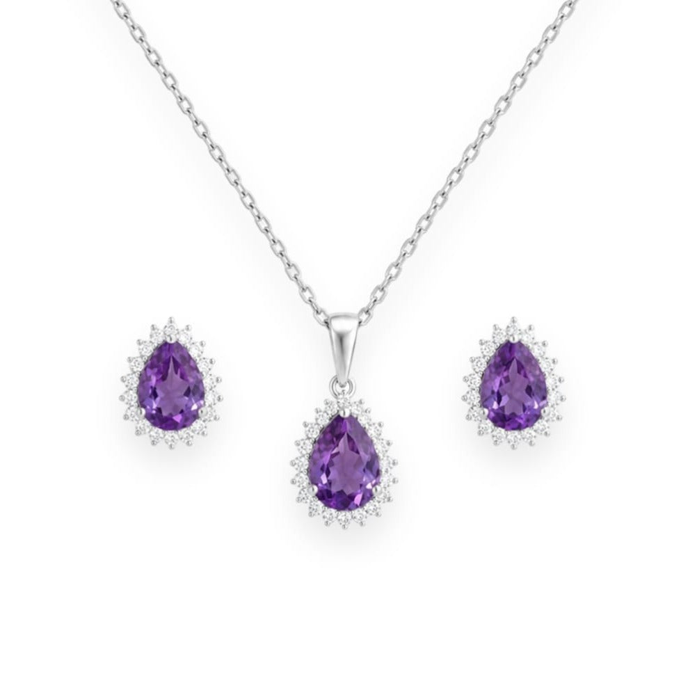 Parure Iriselle - Argent 925 Rhodié et Améthyste