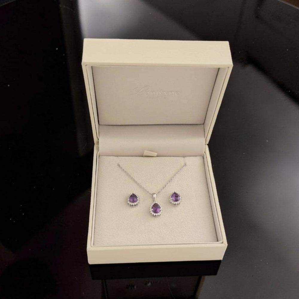 Parure Iriselle - Argent 925 Rhodié et Améthyste