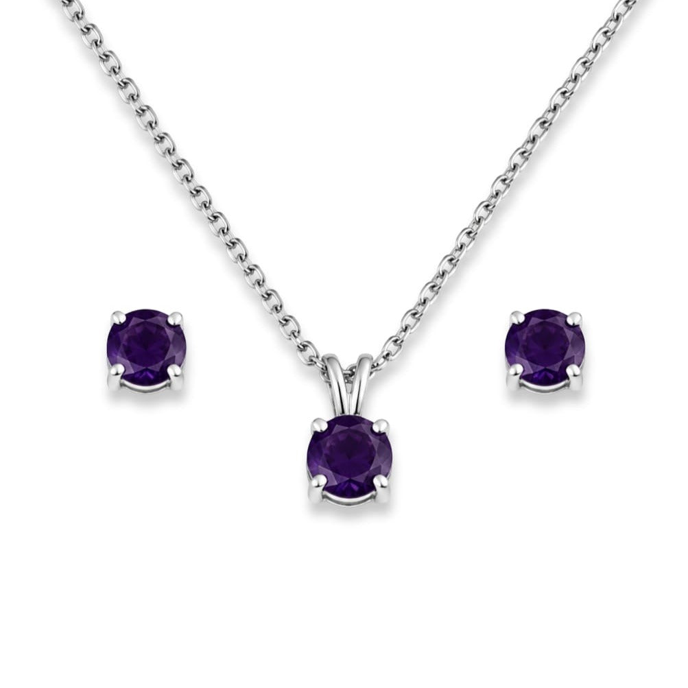 Parure Violetta – Argent 925 rhodié & Améthyste