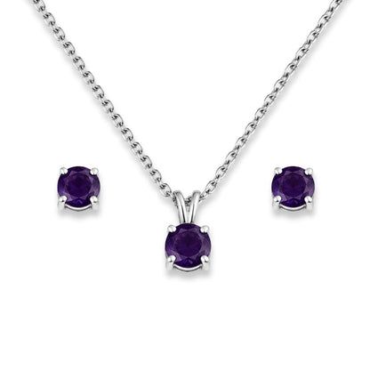 Parure Violetta – Argent 925 rhodié & Améthyste