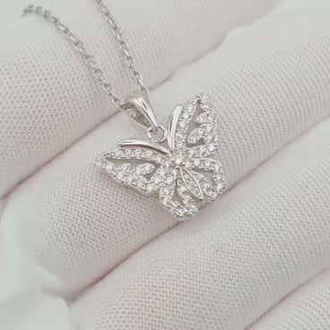 Papilia Necklace - Rhodium-plated 925 Sterling Silver